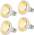 Four 100W UVA daylight basking reptile heat lamp bulbs with E26 screw cap base.