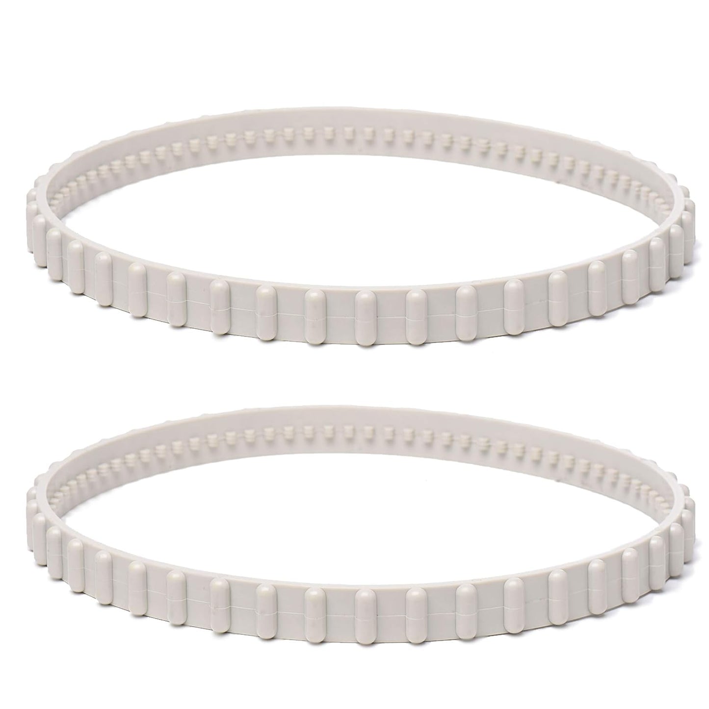 Two black rubber drive belts for pool cleaners