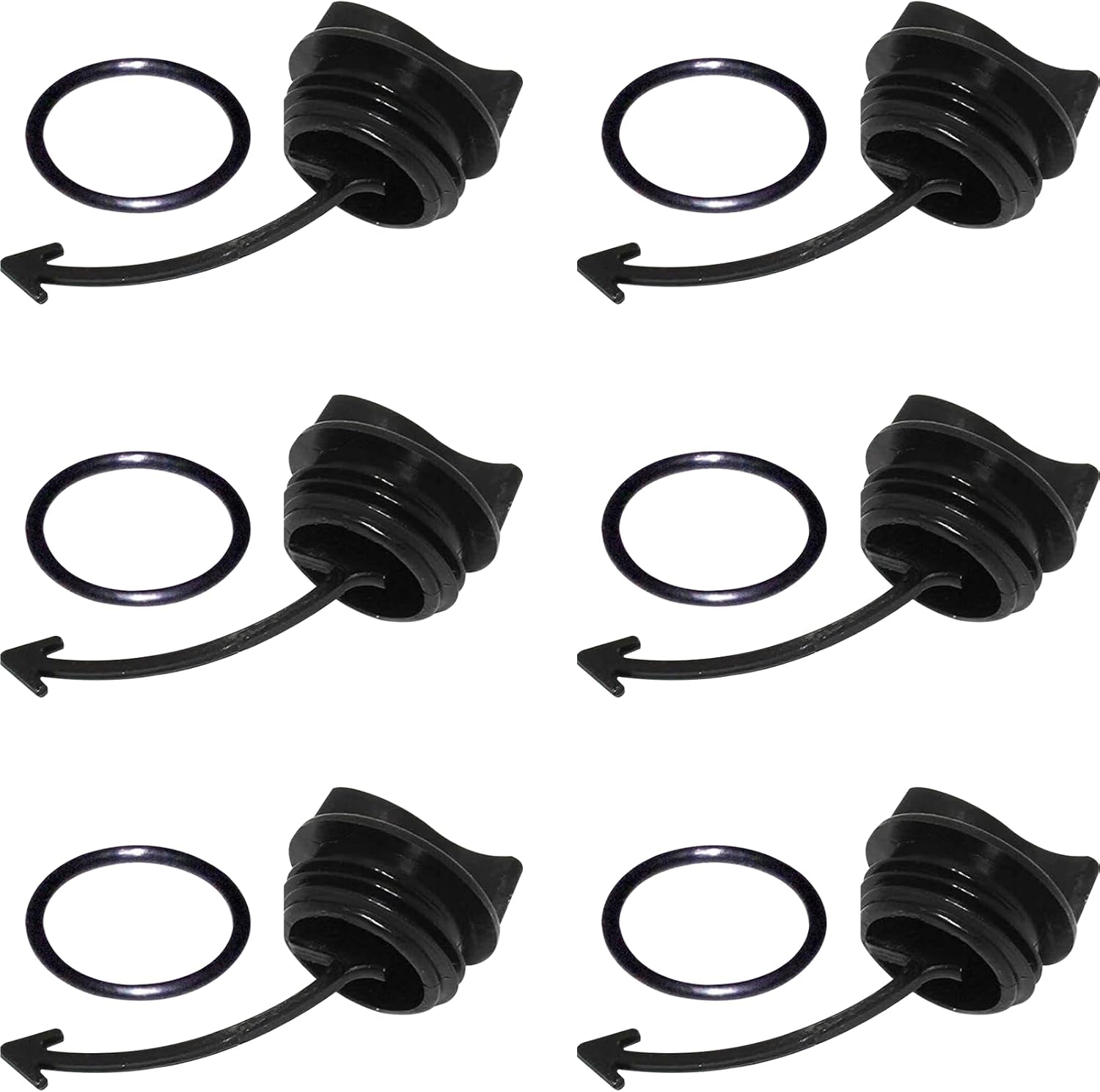 (6-Pack) Exact Replacement Part Compatible with SeaDoo Drain Plug GTI SE LIMITED RENTAL GTS PRO Spark WAKE 130 155 4 TEC 2011-2014 292001352 292001320