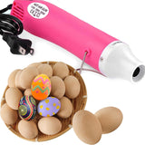 Pink Heat Gun for Crafts and (24-Pack) Easter Eggs Life-Size Wooden Egg for Painting