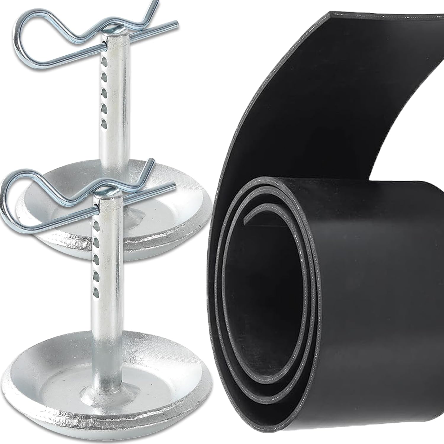Replacement Polaris Snow Plow Skid Shoes and Universal Rubber Flap
