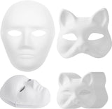Blank white paper mache masks and cat masks for crafting