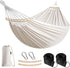 Garden Cotton Hammock Comfortable Fabric Hammock with Spreader Bar Sturdy Hammocks Up to 450lbs Portable Lightweight Hammocks with Travel Bag for Camping Outdoor/Indoor Patio Backyard
