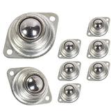 1” Rolling Ball Transfers 8 pcs, Universal Transfer Bearings of 400 Lbs Load Capacity, Two-Hole Flange Mounted Roller Bearings for Conveyor Transmission Furniture Wheelchair