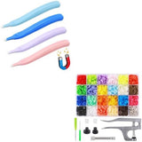 4 Pack Magnetic Staple Remover Tools, Professional Stapler Removers + Snap Button Kit with Snaps Pliers, 240 Sets Plastic Snaps for Fabric