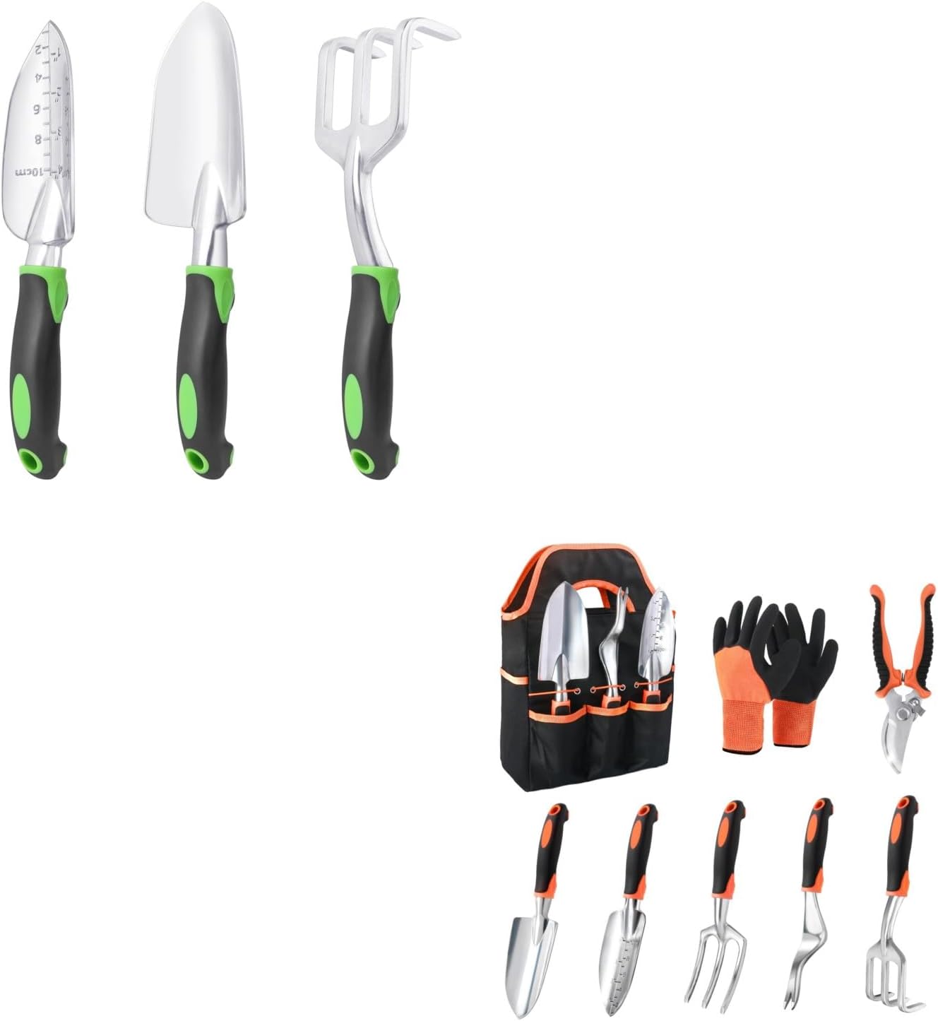 Garden Tools Set, 3 Pack Heavy Duty Gardening Tools Set + Garden Tools Set, 8 Piece Gardening Tools Set with Non Slip Ergonomic Handle