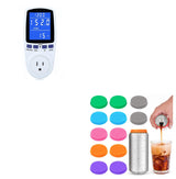 Upgraded Watt Power Meter Plug Home Electrical Usage Monitor Consumption + Silicone Soda Can Cover Lids, Reusable Soda Can Lids Beer Can
