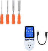 4 Piece Wood Chisel Sets Woodworking Tools Set, Wood Chisels + Upgraded Watt Meter Power Meter Plug Home Electricity Usage Monitor