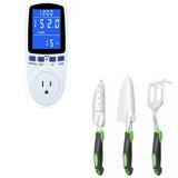 Upgraded Watt Meter Power Meter Plug Home Electricity Usage Monitor+ Garden Tools Set, 3 Pack Heavy Duty Gardening Tools Set Include Garden Shovel