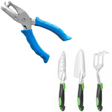 Single Hole Punch 1/4” Paper Hole Puncher for Crafts, One Hole Punch with Blue Soft Grip Handle+Aluminum Alloy Lawn and Garden Hand Tools for Planting