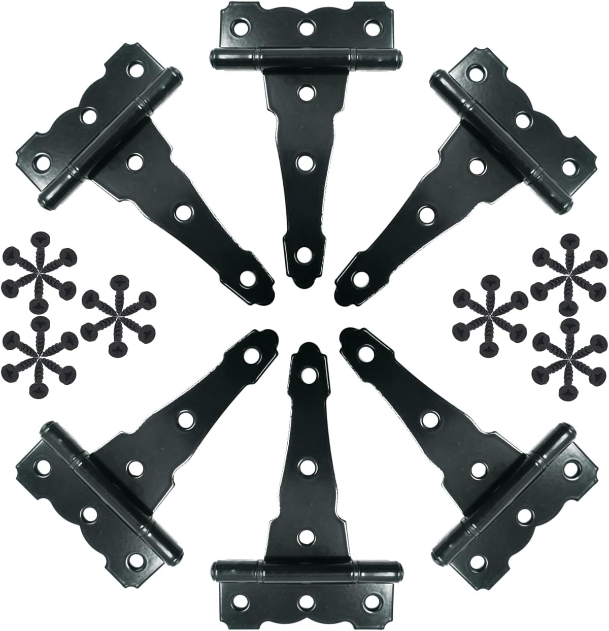 4 inch Strap Hinges - Heavy Duty, Rustproof, Classic Antique Shed Door Hinges (6, 4 inch)