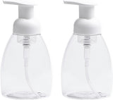 2-Pack Foaming Soap Dispenser Pump Bottles,Foam Hand Soap Dispenser with Refillable Plastic Container for Shampoo for Bathroom & Kitchen-Clear,8 oz(250ml)