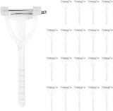 20Pcs Boutonniere Pins,Plastic Corsage Clips T-Shaped Boutonniere Clips for Weddings,Birthday,Festivals Floral Arrangement Fasteners for Suits,Formal Wear(White)
