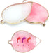 Resin Nail Art Palette,Leaf Design Nail Painting Polish Palette Color Mixing Makeup Tools Gel Polish Tray Cosmetic Mixing Tools Makeup Display Board(White&Pink)