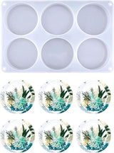 Resin Coaster Molds,6 Cavity Resin Molds Silicone Extra Deep Round Coaster Molds for Epoxy Resin,Resin Molds for Flowers Preservation,Art Casting,Cups Mats,DIY Crafts