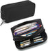 Della Gao Pencil Case Large Capacity Pencil Pouch Aesthetic Pencil Box for Office Stationery Organizer, Simple Sturdy Multifunctional Pencil Bag for Men - Black