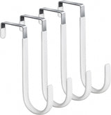 HOOSUN 4 Pack Over The Door Hooks,5 in Hooks for Hanging Heavy Duty Door Hanger,Towel Hanger Hook Holders,Over Door Hangers Hooks Door Hanger Hooks for Hanging Clothes,Towels,Hats,Coats,Bags (White)