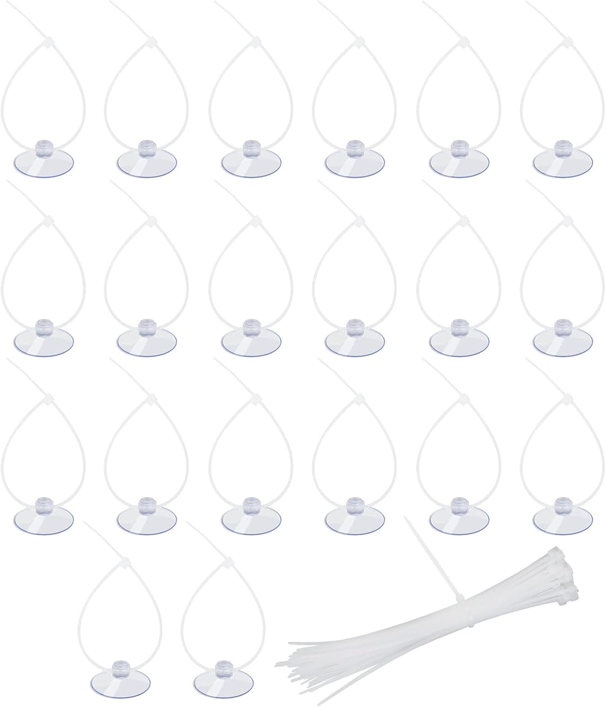 20 Pack Suction Cups with 40 Zip Ties for Aquarium Fish Tank Decoration Moss Shrimp Nest