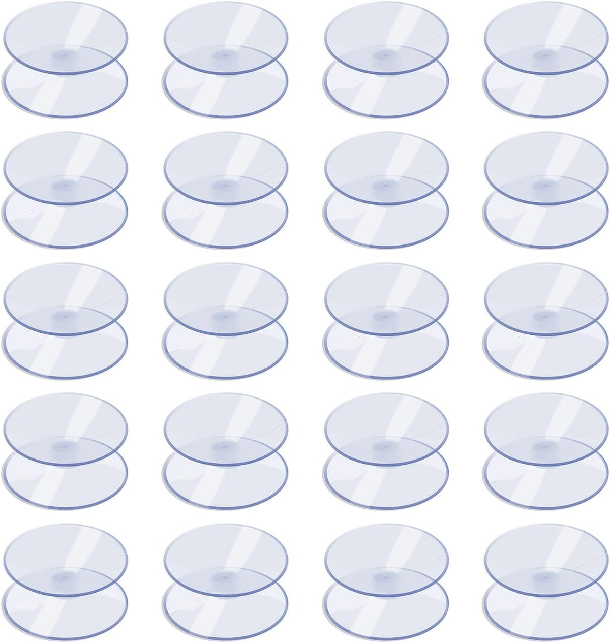 20 Pack 0.8 Inch Double Sided Suction Cups for Glass Table Top Home Organization