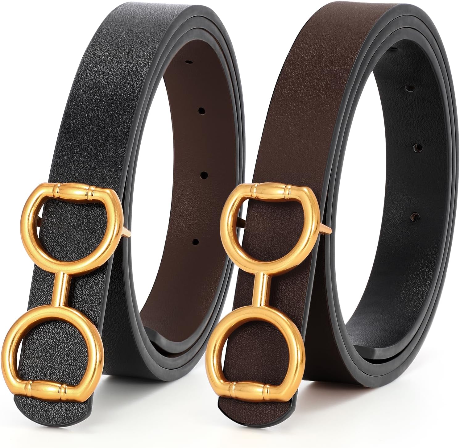 Women Reversible Leather Belt for Jeans Pants