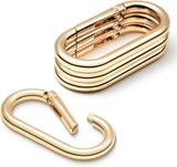 4pcs 2" Oval Spring Keyrings, Large Keychain Carabiner Clips, Spring O Rings Buckles for Purse Clip, Bag Strap Clasp, Backpack Charms, Dog Tag, Car Keyring Accessories (Light Gold)