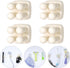 Silicone Toothbrh Holder Multi-Function Hook Waterproof self Adhesive Single Toothbrh Hook Plug Holder for Wall for Hanging Bathroom Kitchen Living Room Office (Square-Cream)