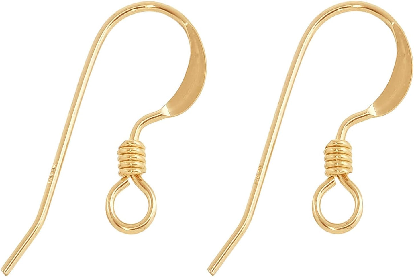 Earring Hooks 4pcs 14k Gold Filled Earring Kits with Rubber Backs Ear Wire Hook for Jewelry Making DIY Ear Post Supplies (4pcs Earwires and 4 pcs Backs)