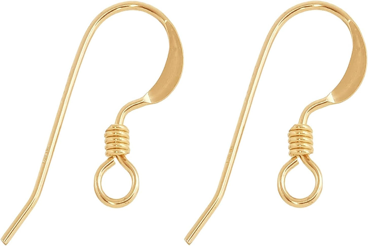 Earring Hooks 4pcs 14k Gold Filled Earring Kits with Rubber Backs Ear Wire Hook for Jewelry Making DIY Ear Post Supplies (4pcs Earwires and 4 pcs Backs)