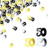50th Birthday Confetti Fifty Years Old 50 Anniversary Number Confetti for Birthday Party Decor Wedding Table Decoration (1oz, Gold Silver Black Mix)