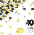 40th Birthday Confetti Forty Years Old 40 Anniversary Number Confetti for Birthday Party Decor Wedding Table Decoration (1oz, Gold Silver Black Mix)