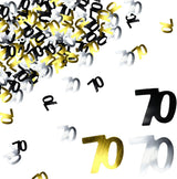 70th Birthday Confetti Seventy Years Old 70 Anniversary Number Confetti for Birthday Party Decor Wedding Table Decoration (1oz, Gold Silver Black Mix)