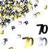 70th Birthday Confetti Seventy Years Old 70 Anniversary Number Confetti for Birthday Party Decor Wedding Table Decoration (1oz, Gold Silver Black Mix)