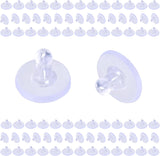 Earring Backs for Studs 240pcs Earring Backings Stoppers Pierced Ear Backings Clear Rubber Bullet Clutch Plastic Locking Ear Backs for Posts