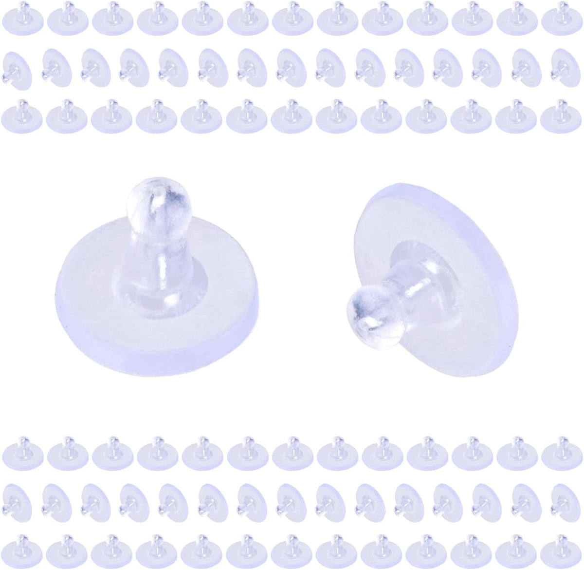Earring Backs for Studs 240pcs Earring Backings Stoppers Pierced Ear Backings Clear Rubber Bullet Clutch Plastic Locking Ear Backs for Posts