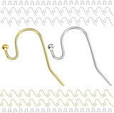 Earring Hooks 100pcs Mix Color Ball Dot Ear Wire with Rubber Backs Earwire for Jewelry Making Earring Supplies (50pcs Ear Wire Each Color and 100pcs Backs, Total 200pcs)