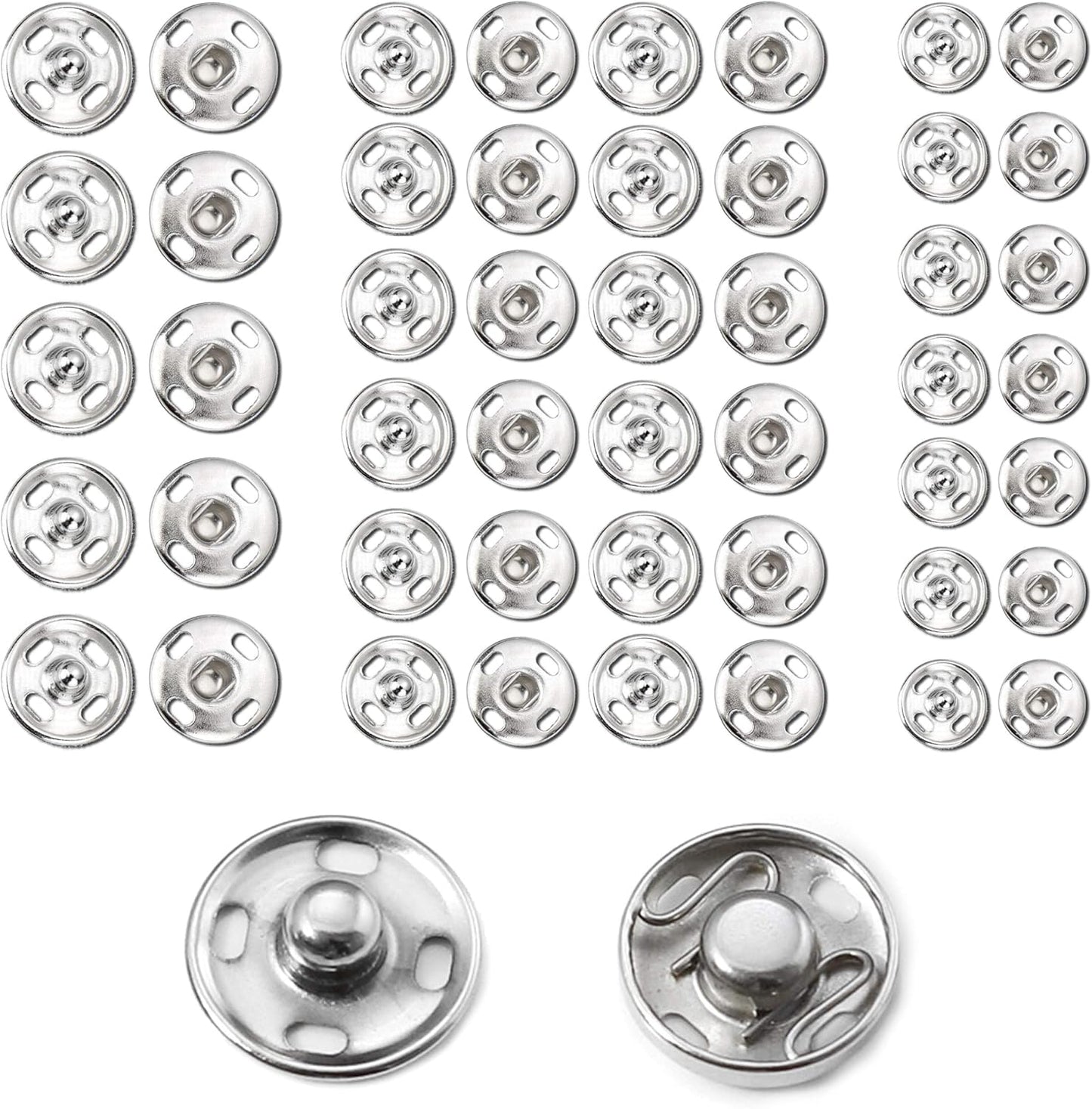 Snaps Buttons for Sewing Leather Snaps Button Press Sewing Tools Fastener Tools for Clothes (106 Sets, 3 Sizes)