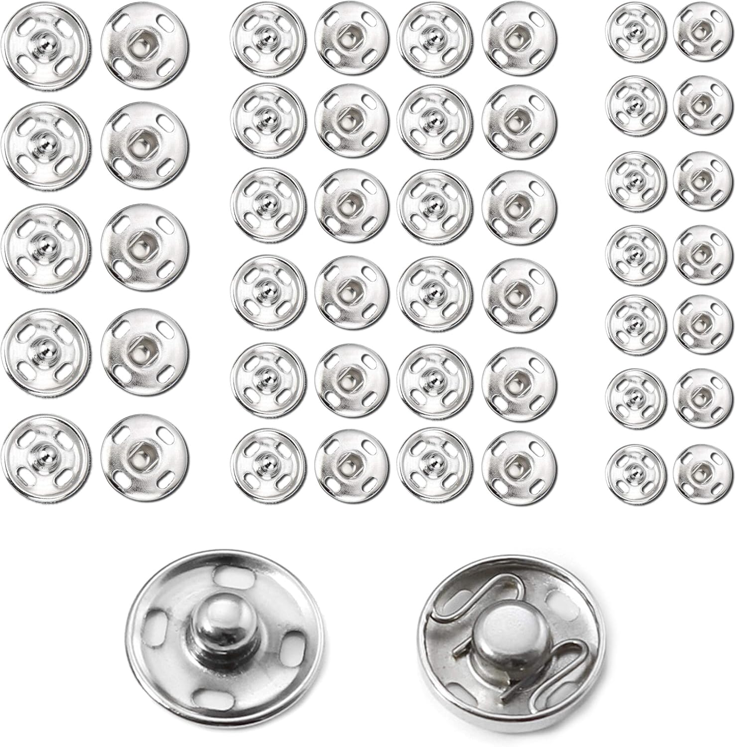Snaps Buttons for Sewing Leather Snaps Button Press Sewing Tools Fastener Tools for Clothes (106 Sets, 3 Sizes)