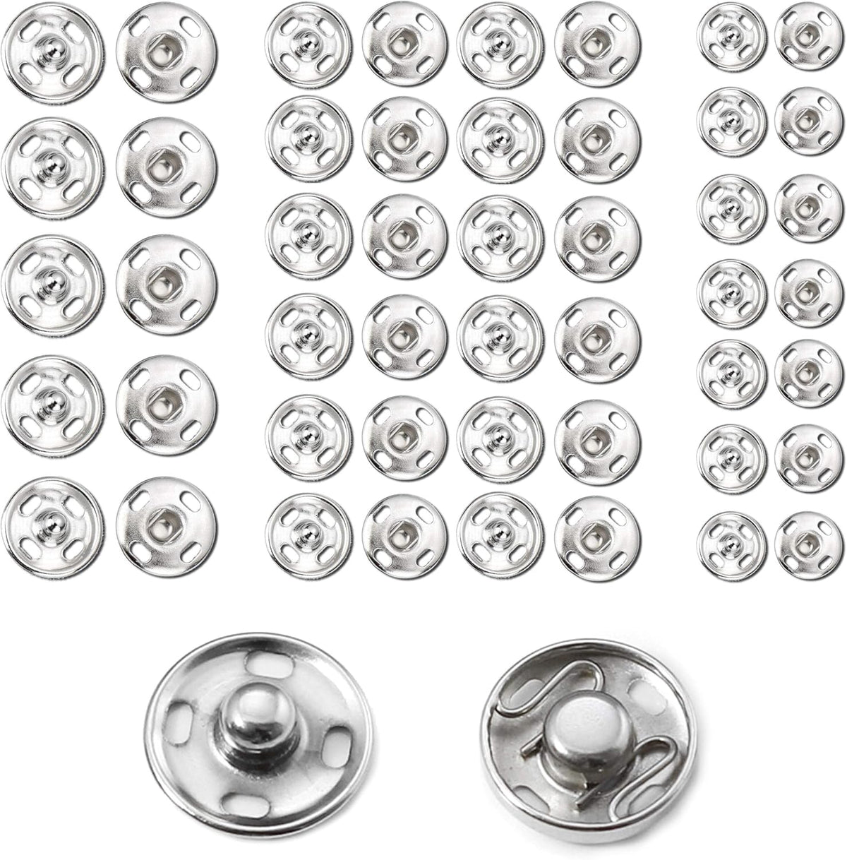 Snaps Buttons for Sewing Leather Snaps Button Press Sewing Tools Fastener Tools for Clothes (106 Sets, 3 Sizes)
