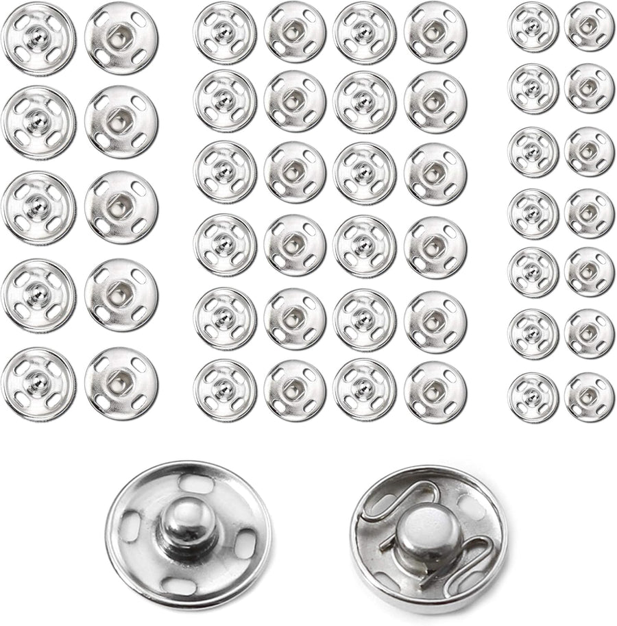 Snaps Buttons for Sewing Leather Snaps Button Press Sewing Tools Fastener Tools for Clothes (106 Sets, 3 Sizes)
