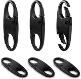 6Pcs Double Opening Lock Zipper Pull Replacement Clips, Small Carabiner Clips, Zipper Locks Anti Theft Deterrent for Bag Luggage Pickpocket Backpack Purse Travel Suitcase (Black)