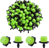 Drip Irrigation Emitters 50 Pcs Irrigation Drippers 360 Degree System Emitters Sprinklers Drippers for Drip 1/4 Inch Tube Gardening (Green)