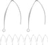 V Shape Ear Wire Long Earring Wire Earring Hook for Dangle Earwire Making Jewelry Making Ear Post DIY (Silver 43mm, 10pcs)