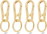 4Pack Small Keychain Rings, Metal Key Carabiner Clip, Mini EDC Key Ring Chain Holder Organizer for Purse Charm Hook, Car Keychain, Paracord Keychain Lanyard, Men and Women Key Fob (Light Gold)