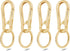 4Pack Small Keychain Rings, Metal Key Carabiner Clip, Mini EDC Key Ring Chain Holder Organizer for Purse Charm Hook, Car Keychain, Paracord Keychain Lanyard, Men and Women Key Fob (Light Gold)