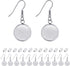 Earring Kit 30pcs Blank Ear Wire Hook 14mm Stainless Steel Cabochon Setting Earring Bezel with Rubber Backs for Cabochon Resin DIY Earwire Making (14mm, 30pcs)