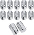 Valve Stem Caps Aluminum Chrome Caps for Tires Valve (12pcs Pack,Silver)