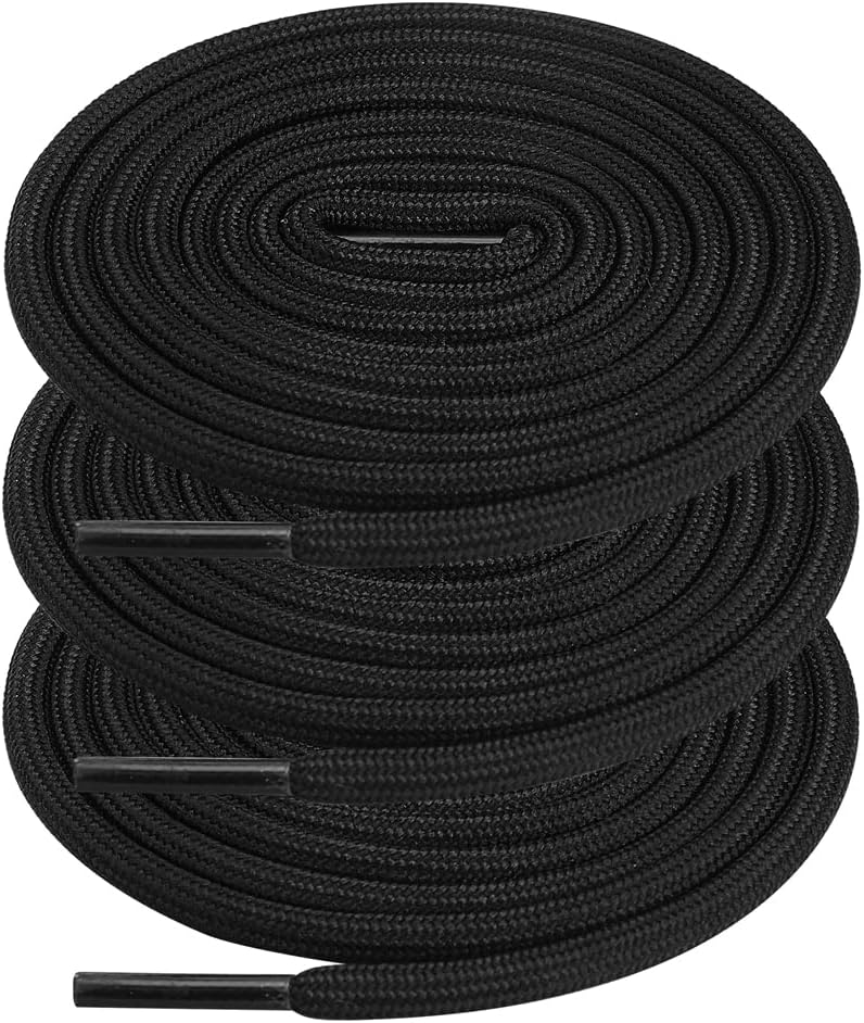 3 Pairs Round Boot Shoe Laces, Heavy Duty and Durable Shoelaces for Outdoor Climbing Hiking Work Boots Shoe Strings