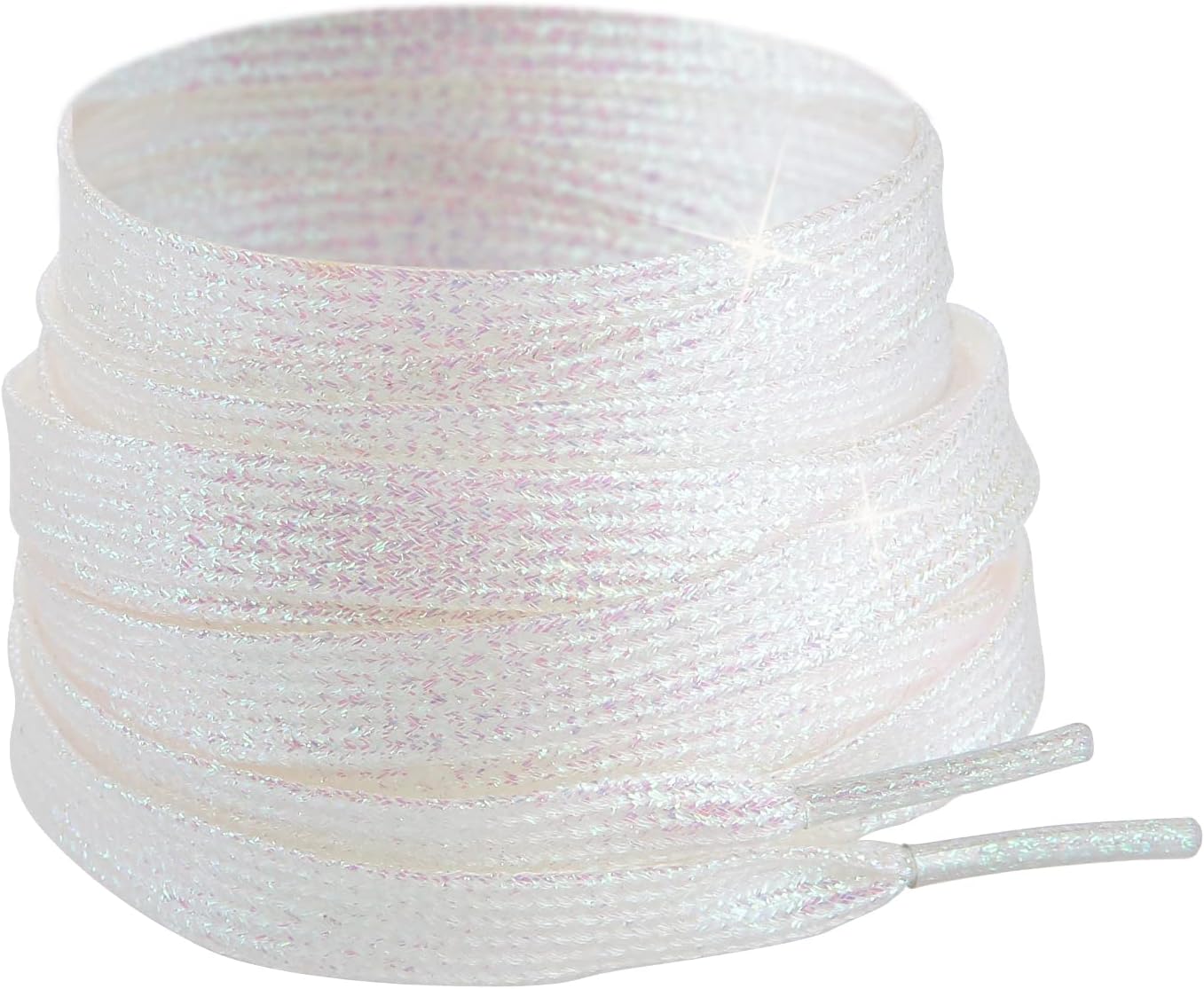 3 Pair Flat Glitter Shiny Shoe Laces for Sneakers, Colorful Sequin Shoelaces for Athletic Shoes Boot Strings