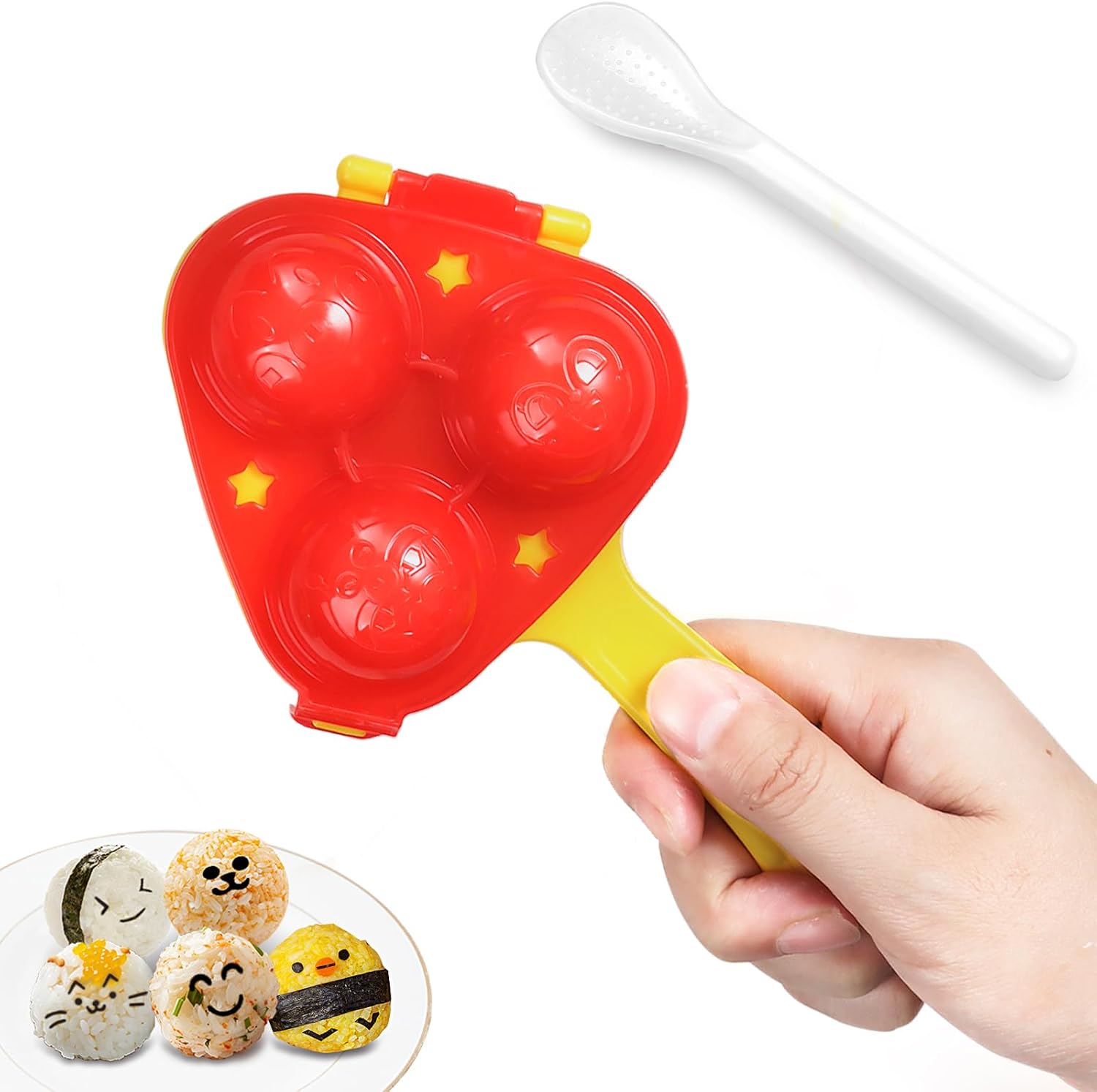 Rice Ball Mold, Upgraded Rice Ball Shaker, Onigiri Rice Ball Maker Molds for Kids, DIY Mini Shi Maker Mold