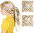 35” Large Square Head Scarf, 2PCS Satin Hair Scarves, Printed Hair Scarves, Silk Like Head Scarf for Women